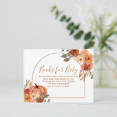 Carte Postale Terracota Citrouille Rustic Floral Livres pour béb (Debout devant)