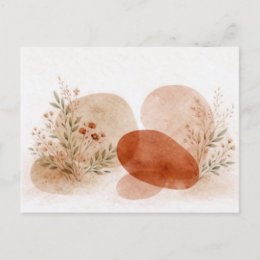 Carte Postale Terracotta Abstract Boho Botanical Watercolor (Devant)