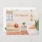 Carte Postale Terracotta Bohemian Moving Faire-part (Devant / Derrière)