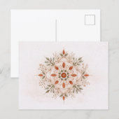 Carte Postale Terracotta Boho Botanical Mandala Watercolor  (Devant / Derrière)