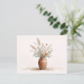 Carte Postale Terracotta Boho Vase Pampas Grass Botanical (Debout devant)