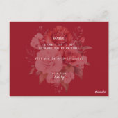 Carte Postale Terracotta Burgundy Blush Floral Bridesmaid (Dos)