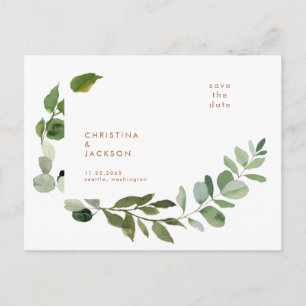 Carte Postale Terracotta Eucalyptus Mariage Épargnez la Date