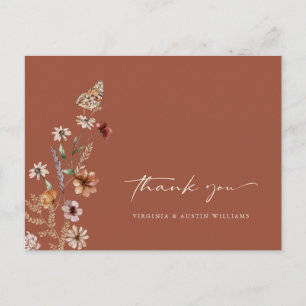 Carte Postale Terracotta Fleur Sauvage Merci