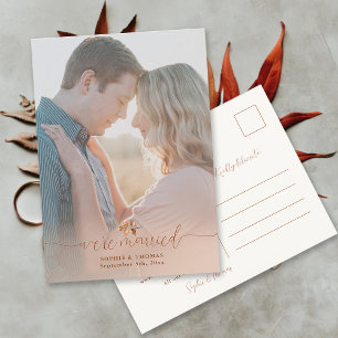 Carte Postale Terracotta Foliage Photo Elopement Faire-part