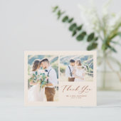 Carte Postale Terracotta Joli Script Photo Collage Merci (Debout devant)