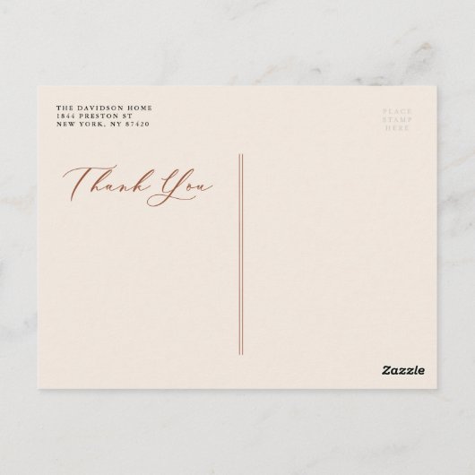 Carte Postale Terracotta Joli Script Photo Collage Merci (Dos)