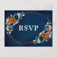 Terracotta Marine Bleu Vert Géométrique RSVP Postc