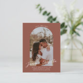 Carte Postale Terracotta moderne arche photo faire-part de maria (Debout devant)