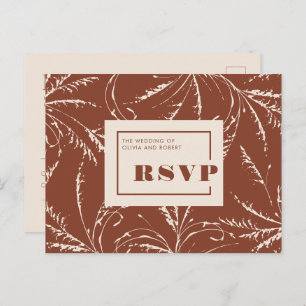 Carte Postale Terracotta Moderne Boho Wedding RSVP