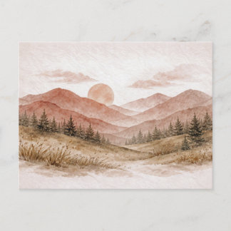 Carte Postale Terracotta Mountain Landscape Pine Forest