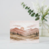 Carte Postale Terracotta Mountain Landscape Pine Forest (Debout devant)
