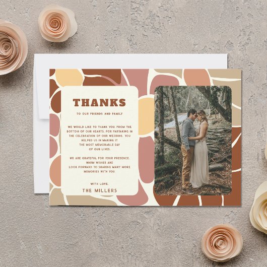 Carte Postale Terracotta Retro Super Boho Mariage Merci