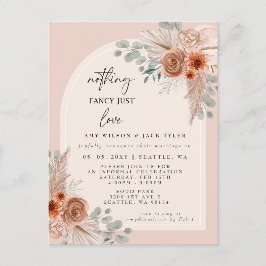 Carte Postale Terracotta Rien De Fancy Just Love Faire-part (Devant)