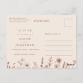 Carte Postale Terracotta Rustic Fall Fleur sauvage Enregistrer l (Dos)