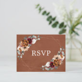 Carte Postale Terracotta Sage Bourgogne Vert Géométrique RSVP (Debout devant)