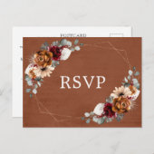 Carte Postale Terracotta Sage Bourgogne Vert Géométrique RSVP (Devant / Derrière)