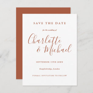 Carte Postale Terracotta Signature Script Mariage Enregistrer la