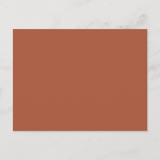 Carte Postale Terracotta Signature Script Mariage Enregistrer la (Dos)