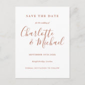 Carte Postale Terracotta Signature Script Mariage Enregistrer la (Devant)