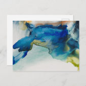 Carte Postale Terrain Abstrait - Bleu (Devant / Derrière)