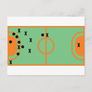 Carte Postale terrain de handball avec icône de joueurs