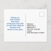 Carte Postale 🎾 terrain de tennis bleu-vert personnalisable Car (Dos)