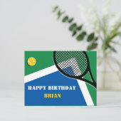 Carte Postale 🎾 terrain de tennis bleu-vert personnalisable Car (Debout devant)