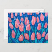 Carte Postale Terrain de tulipes, Fleurs de printemps Art Floral (Devant / Derrière)