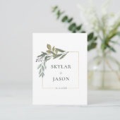 Carte Postale Terrarium géométrique minimal à feuilles et or (Debout devant)