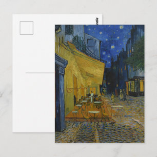Carte Postale Terrasse du Café La Nuit étoilée vibrante Art de V