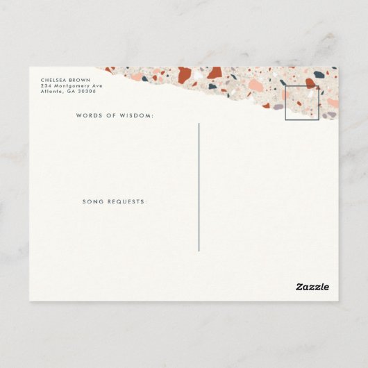 Carte Postale Terrazzo Slab Faire-part de mariage RSVP (Dos)
