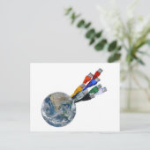 Carte Postale Terre connectée au réseau Ethernet (Debout devant)