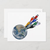 Carte Postale Terre connectée au réseau Ethernet (Devant / Derrière)