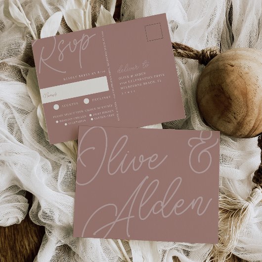 Carte Postale Terre cuite | Script Watermark Meice Choice RSVP