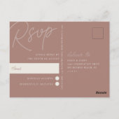 Carte Postale Terre cuite | Script Watermark RSVP (Dos)