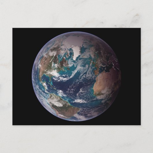 Carte Postale Terre de marbre bleu (hémisphère occidental) (Devant)