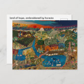 Carte Postale terre d'espoir, brodée par horacio (Devant / Derrière)