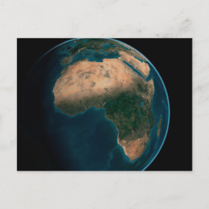 Carte Postale Terre entière depuis l'espace au-dessus du contine