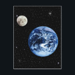 Carte Postale Terre et Lune<br><div class="desc">Vue Art numérique sur la terre et la lune.</div>