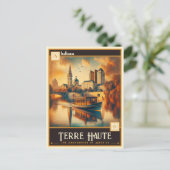 Carte Postale Terre Haute, Indiana | VINTAGE (Debout devant)