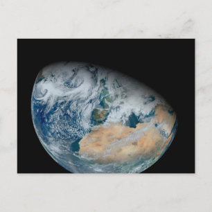 Carte Postale Terre montrant l'Afrique du Nord et le sud-ouest d