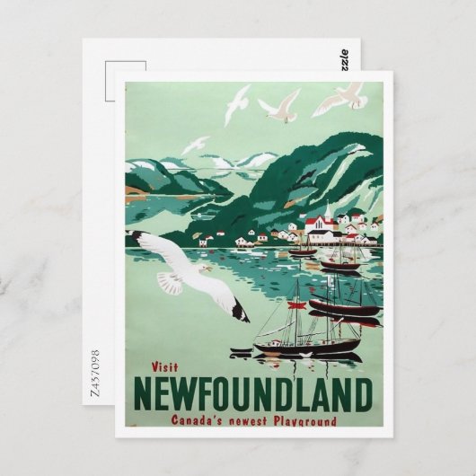 Carte Postale Terre-Neuve, Canada, Retro Travel (Devant / Derrière)