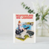 Carte Postale Terre-Neuve-et-Labrador, une fillette sur un gros (Debout devant)