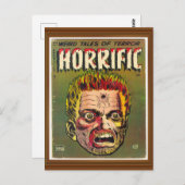 Carte Postale Terreur horrible Zombie Couverture de bande dessin (Devant / Derrière)