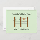 Carte Postale Terrible Puns Écrits (Devant / Derrière)