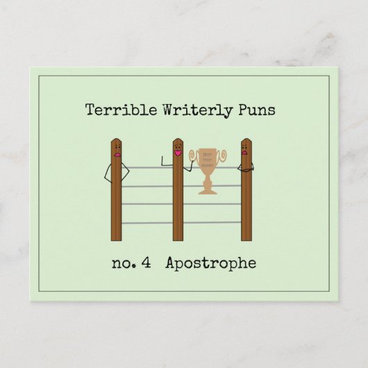 Carte Postale Terrible Puns Écrits (Devant)
