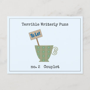 Carte Postale Terrible Puns Écrits