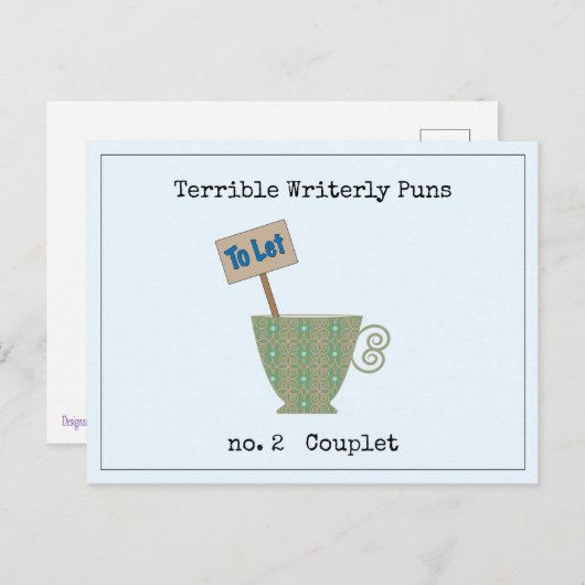 Carte Postale Terrible Puns Écrits (Devant / Derrière)