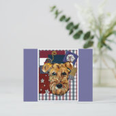CARTE POSTALE TERRIER AIRDALÉ (Debout devant)